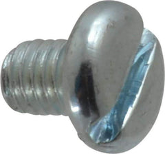 Value Collection - #10-32 UNF, 1/4" Length Under Head Slotted Drive Machine Screw - Pan Head, Grade J82 Steel, Zinc-Plated Finish, Without Washer - Apex Tool & Supply