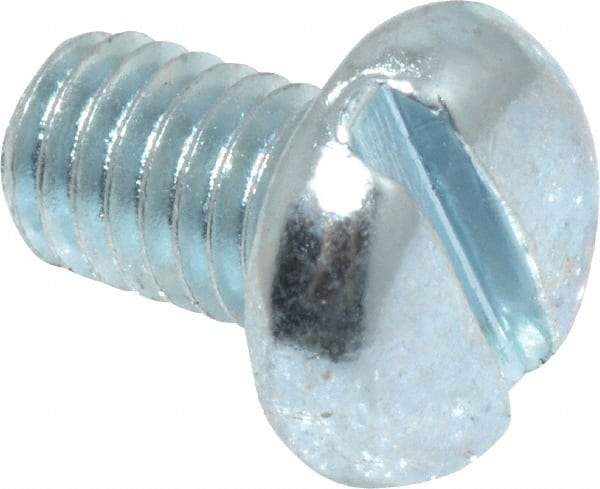 Value Collection - #10-32 UNF, 5/16" Length Under Head Slotted Drive Machine Screw - Pan Head, Grade J82 Steel, Zinc-Plated Finish, Without Washer - Apex Tool & Supply