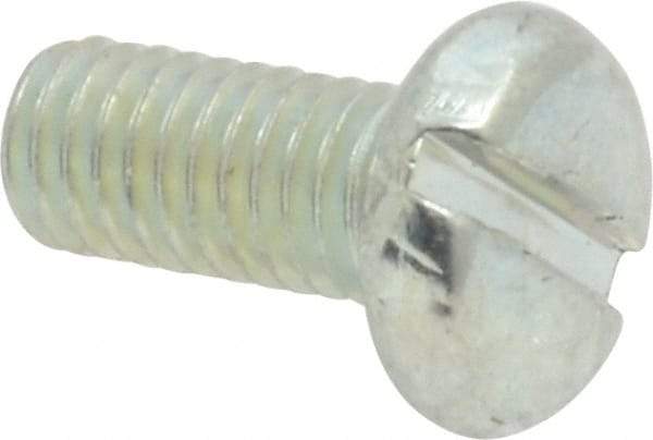 Value Collection - #10-32 UNF, 7/16" Length Under Head Slotted Drive Machine Screw - Pan Head, Grade J82 Steel, Zinc-Plated Finish, Without Washer - Apex Tool & Supply