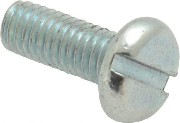 Value Collection - #10-32 UNF, 1/2" Length Under Head Slotted Drive Machine Screw - Pan Head, Grade J82 Steel, Zinc-Plated Finish, Without Washer - Apex Tool & Supply