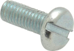 Value Collection - #10-32 UNF, 1/2" Length Under Head Slotted Drive Machine Screw - Pan Head, Grade J82 Steel, Zinc-Plated Finish, Without Washer - Apex Tool & Supply
