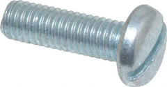 Value Collection - #10-32 UNF, 5/8" Length Under Head Slotted Drive Machine Screw - Pan Head, Grade J82 Steel, Zinc-Plated Finish, Without Washer - Apex Tool & Supply