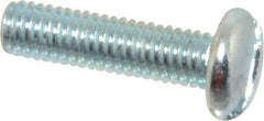 Value Collection - #10-32 UNF, 3/4" Length Under Head Slotted Drive Machine Screw - Pan Head, Grade J82 Steel, Zinc-Plated Finish, Without Washer - Apex Tool & Supply