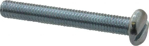 Value Collection - #10-32 UNF, 1-1/2" Length Under Head Slotted Drive Machine Screw - Pan Head, Grade J82 Steel, Zinc-Plated Finish, Without Washer - Apex Tool & Supply