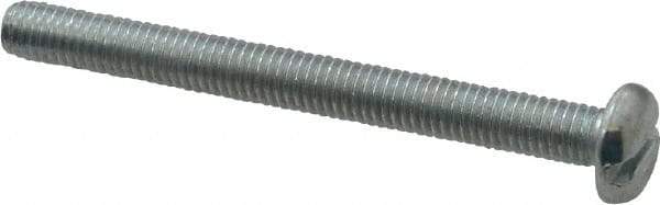 Value Collection - #10-32 UNF, 2" Length Under Head Slotted Drive Machine Screw - Pan Head, Grade J82 Steel, Zinc-Plated Finish, Without Washer - Apex Tool & Supply