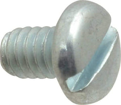 Value Collection - 1/4-20 UNC, 3/8" Length Under Head Slotted Drive Machine Screw - Pan Head, Grade J82 Steel, Zinc-Plated Finish, Without Washer - Apex Tool & Supply