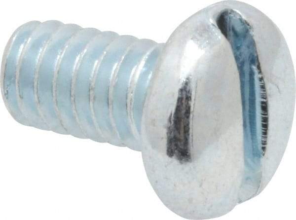Value Collection - 1/4-20 UNC, 1/2" Length Under Head Slotted Drive Machine Screw - Pan Head, Grade 2 Steel, Zinc-Plated Finish, Without Washer - Apex Tool & Supply