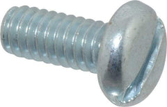 Value Collection - 1/4-20 UNC, 5/8" Length Under Head Slotted Drive Machine Screw - Pan Head, Grade J82 Steel, Zinc-Plated Finish, Without Washer - Apex Tool & Supply