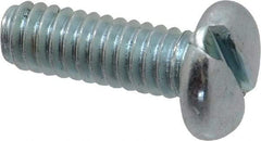 Value Collection - 1/4-20 UNC, 3/4" Length Under Head Slotted Drive Machine Screw - Pan Head, Grade 2 Steel, Zinc-Plated Finish, Without Washer - Apex Tool & Supply