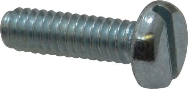 Value Collection - 1/4-20 UNC, 7/8" Length Under Head Slotted Drive Machine Screw - Pan Head, Grade J82 Steel, Zinc-Plated Finish, Without Washer - Apex Tool & Supply