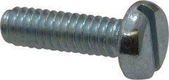 Value Collection - 1/4-20 UNC, 7/8" Length Under Head Slotted Drive Machine Screw - Pan Head, Grade J82 Steel, Zinc-Plated Finish, Without Washer - Apex Tool & Supply