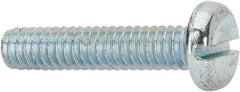 Value Collection - 1/4-20 UNC, 1-1/4" Length Under Head Slotted Drive Machine Screw - Pan Head, Grade J82 Steel, Zinc-Plated Finish, Without Washer - Apex Tool & Supply