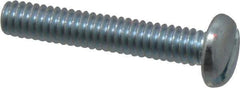 Value Collection - 1/4-20 UNC, 1-1/2" Length Under Head Slotted Drive Machine Screw - Pan Head, Grade J82 Steel, Zinc-Plated Finish, Without Washer - Apex Tool & Supply
