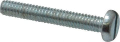 Value Collection - 1/4-20 UNC, 1-3/4" Length Under Head Slotted Drive Machine Screw - Pan Head, Grade J82 Steel, Zinc-Plated Finish, Without Washer - Apex Tool & Supply