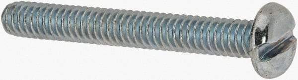 Value Collection - 1/4-20 UNC, 2" Length Under Head Slotted Drive Machine Screw - Pan Head, Grade J82 Steel, Zinc-Plated Finish, Without Washer - Apex Tool & Supply