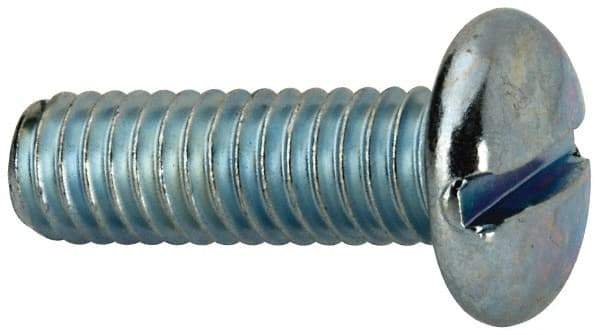 Value Collection - 5/16-18 UNC, 1" Length Under Head Slotted Drive Machine Screw - Pan Head, Grade J82 Steel, Zinc-Plated Finish, Without Washer - Apex Tool & Supply