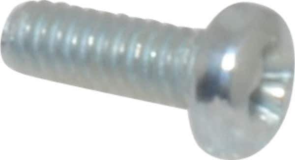 Value Collection - #2-56 UNC, 1/4" Length Under Head Phillips Drive Machine Screw - Pan Head, Grade 2 Steel, Zinc-Plated Finish, Without Washer - Apex Tool & Supply