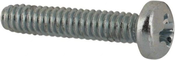 Value Collection - #2-56 UNC, 7/16" Length Under Head Phillips Drive Machine Screw - Pan Head, Grade J82 Steel, Zinc-Plated Finish, Without Washer - Apex Tool & Supply