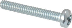 Value Collection - #2-56 UNC, 5/8" Length Under Head Phillips Drive Machine Screw - Pan Head, Grade J82 Steel, Zinc-Plated Finish, Without Washer - Apex Tool & Supply