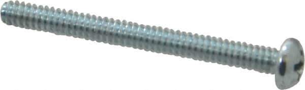 Value Collection - #6-32 UNC, 1-1/2" Length Under Head Phillips Drive Machine Screw - Pan Head, Grade 2 Steel, Zinc-Plated Finish, Without Washer - Apex Tool & Supply