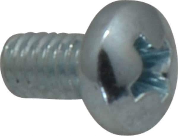 Value Collection - #8-32 UNC, 5/16" Length Under Head Phillips Drive Machine Screw - Pan Head, Grade J82 Steel, Zinc-Plated Finish, Without Washer - Apex Tool & Supply