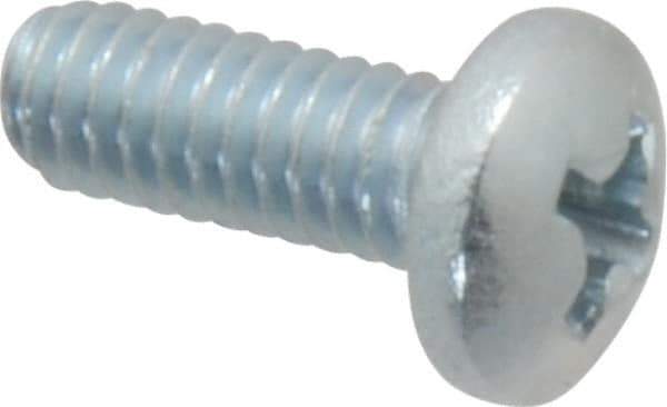 Value Collection - #8-32 UNC, 7/16" Length Under Head Phillips Drive Machine Screw - Pan Head, Grade 2 Steel, Zinc-Plated Finish, Without Washer - Apex Tool & Supply