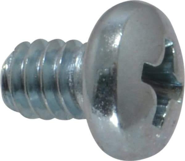 Value Collection - #10-24 UNC, 1/4" Length Under Head Phillips Drive Machine Screw - Pan Head, Grade 2 Steel, Zinc-Plated Finish, Without Washer - Apex Tool & Supply