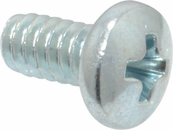 Value Collection - #10-24 UNC, 3/8" Length Under Head Phillips Drive Machine Screw - Pan Head, Grade 2 Steel, Zinc-Plated Finish, Without Washer - Apex Tool & Supply
