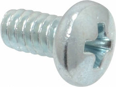 Value Collection - #10-24 UNC, 3/8" Length Under Head Phillips Drive Machine Screw - Pan Head, Grade 2 Steel, Zinc-Plated Finish, Without Washer - Apex Tool & Supply