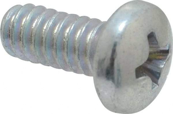 Value Collection - #10-24 UNC, 7/16" Length Under Head Phillips Drive Machine Screw - Pan Head, Grade J82 Steel, Zinc-Plated Finish, Without Washer - Apex Tool & Supply