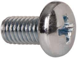 Value Collection - #10-32 UNF, 3/8" Length Under Head Phillips Drive Machine Screw - Pan Head, Grade J82 Steel, Zinc-Plated Finish, Without Washer - Apex Tool & Supply