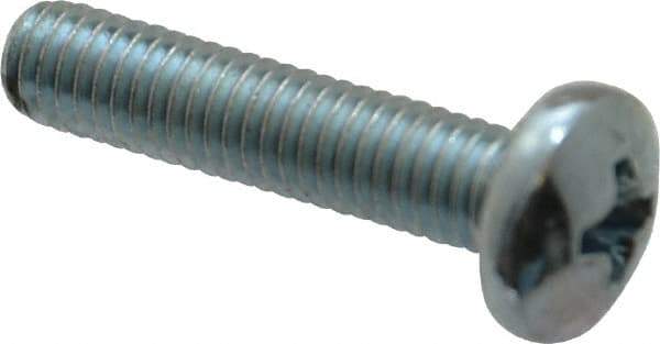 Value Collection - #10-32 UNF, 7/8" Length Under Head Phillips Drive Machine Screw - Pan Head, Grade 2 Steel, Zinc-Plated Finish, Without Washer - Apex Tool & Supply