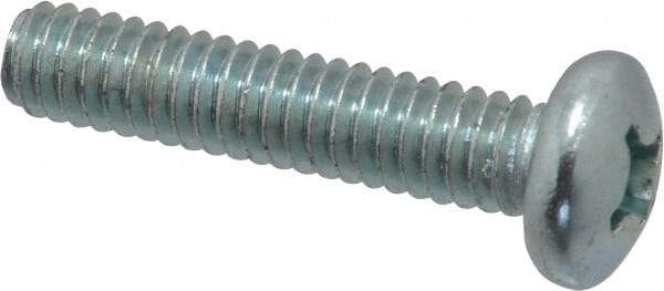 Value Collection - 1/4-20 UNC, 1-1/4" Length Under Head Phillips Drive Machine Screw - Pan Head, Grade 2 Steel, Zinc-Plated Finish, Without Washer - Apex Tool & Supply