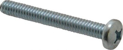 Value Collection - 1/4-20 UNC, 2" Length Under Head Phillips Drive Machine Screw - Pan Head, Grade 2 Steel, Zinc-Plated Finish, Without Washer - Apex Tool & Supply