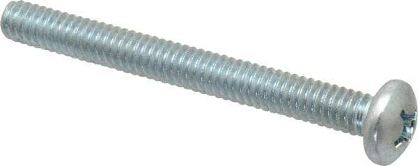 Value Collection - 1/4-20 UNC, 2-1/2" Length Under Head Phillips Drive Machine Screw - Pan Head, Grade 2 Steel, Zinc-Plated Finish, Without Washer - Apex Tool & Supply