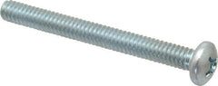 Value Collection - 1/4-20 UNC, 2-1/2" Length Under Head Phillips Drive Machine Screw - Pan Head, Grade 2 Steel, Zinc-Plated Finish, Without Washer - Apex Tool & Supply