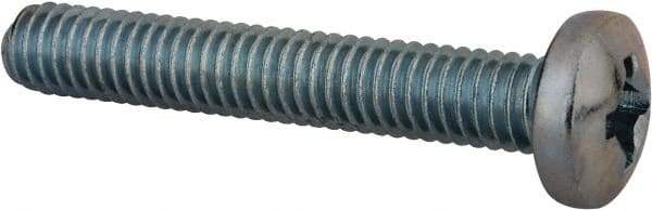 Value Collection - 5/16-18 UNC, 2" Length Under Head Phillips Drive Machine Screw - Pan Head, Grade 2 Steel, Zinc-Plated Finish, Without Washer - Apex Tool & Supply