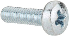 Value Collection - M3x0.50, 10mm Length Under Head Phillips Drive Machine Screw - Pan Head, Grade 4.8 Steel, Zinc-Plated Finish, Without Washer - Apex Tool & Supply