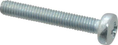 Value Collection - M3x0.50, 20mm Length Under Head Phillips Drive Machine Screw - Pan Head, Grade 4.8 Steel, Zinc-Plated Finish, Without Washer - Apex Tool & Supply