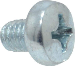 Value Collection - M4x0.70, 5mm Length Under Head Phillips Drive Machine Screw - Pan Head, Grade 4.8 Steel, Zinc-Plated Finish, Without Washer - Apex Tool & Supply
