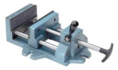 Palmgren - 8" Jaw Opening Capacity x 1-5/8" Throat Depth, Horizontal Drill Press Vise - 8" Wide Jaw, Stationary Base, Standard Speed, 19-1/2" OAL x 4-1/2" Overall Height - Apex Tool & Supply