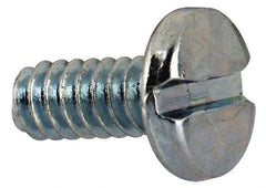 Value Collection - #4-40 UNC, 1/4" Length Under Head Slotted Drive Machine Screw - Binding Head, Grade J82 Steel, Zinc-Plated Finish, Without Washer - Apex Tool & Supply
