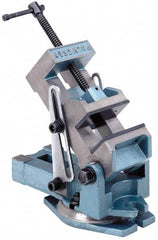 Palmgren - 4" Jaw Width, 4" Jaw Opening Capacity, Angle Swivel Machine Vise - Manual Operation, 1 Station, 12" Long x 6-1/4" High x 1-3/4" Deep - Apex Tool & Supply