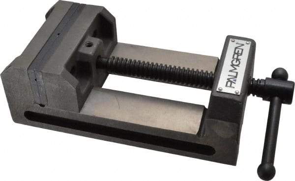 Palmgren - 4-1/2" Jaw Opening Capacity x 1-1/2" Throat Depth, Horizontal Drill Press Vise - 4" Wide Jaw, Stationary Base, Standard Speed, 7-5/16" OAL x 2-3/4" Overall Height - Apex Tool & Supply