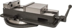 Palmgren - 6" Jaw Width, 8-3/4" Jaw Opening Capacity, Horizontal Swivel Machine Vise - Manual Operation, 1 Station, 19-1/2" Long x 1-3/4" Deep, 1-5/8" Jaw Height - Apex Tool & Supply