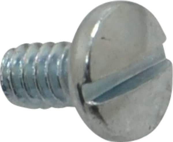Value Collection - #6-32 UNC, 1/4" Length Under Head Slotted Drive Machine Screw - Binding Head, Grade J82 Steel, Zinc-Plated Finish, Without Washer - Apex Tool & Supply