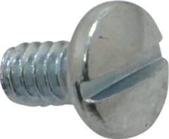Value Collection - #6-32 UNC, 1/4" Length Under Head Slotted Drive Machine Screw - Binding Head, Grade J82 Steel, Zinc-Plated Finish, Without Washer - Apex Tool & Supply