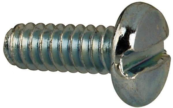 Value Collection - #6-32 UNC, 3/8" Length Under Head Slotted Drive Machine Screw - Binding Head, Grade J82 Steel, Zinc-Plated Finish, Without Washer - Apex Tool & Supply