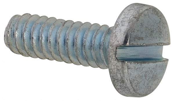 Value Collection - #6-32 UNC, 7/16" Length Under Head Slotted Drive Machine Screw - Binding Head, Grade 2 Steel, Zinc-Plated Finish, Without Washer - Apex Tool & Supply