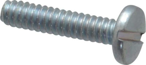 Value Collection - #6-32 UNC, 5/8" Length Under Head Slotted Drive Machine Screw - Binding Head, Grade J82 Steel, Zinc-Plated Finish, Without Washer - Apex Tool & Supply